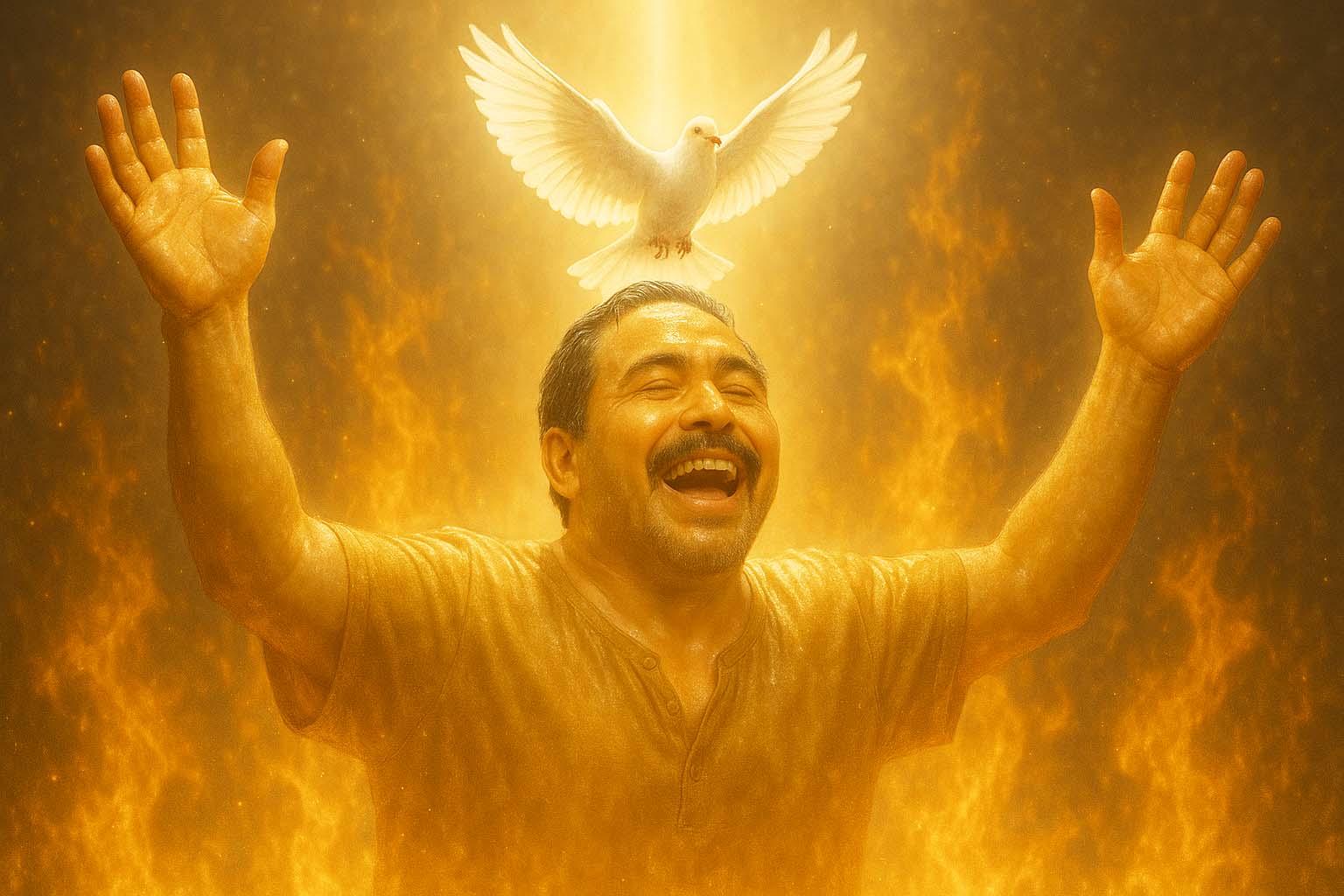A man speaking in tongues